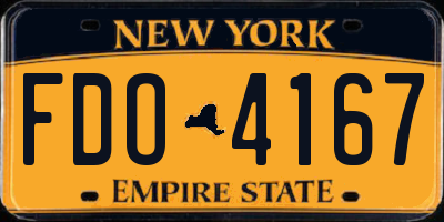 NY license plate FDO4167