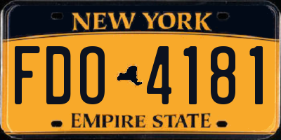 NY license plate FDO4181