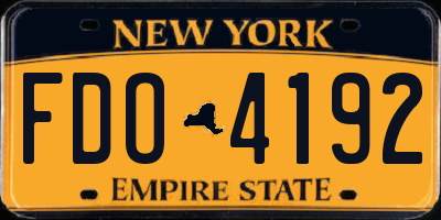 NY license plate FDO4192