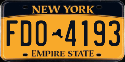 NY license plate FDO4193