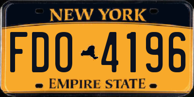 NY license plate FDO4196