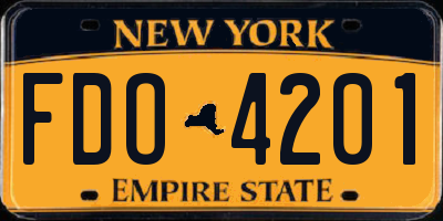NY license plate FDO4201