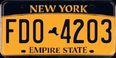 NY license plate FDO4203