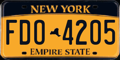 NY license plate FDO4205