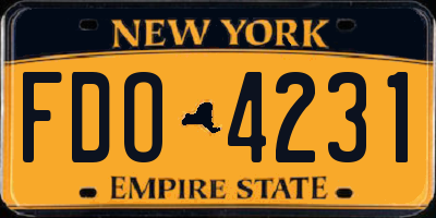 NY license plate FDO4231