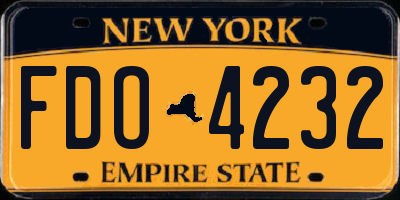 NY license plate FDO4232