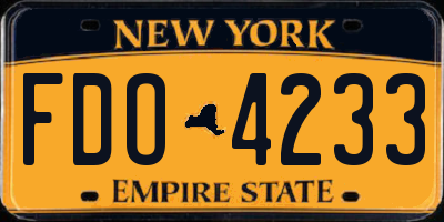 NY license plate FDO4233