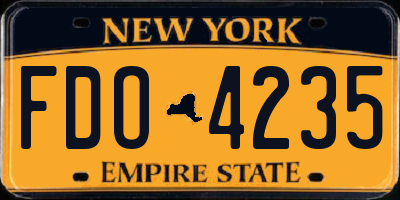 NY license plate FDO4235