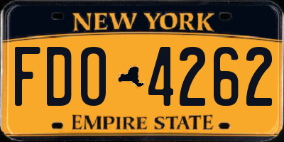 NY license plate FDO4262