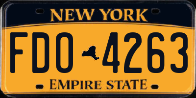 NY license plate FDO4263