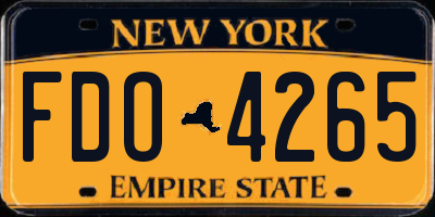 NY license plate FDO4265