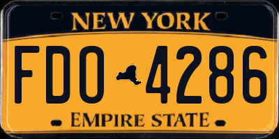NY license plate FDO4286