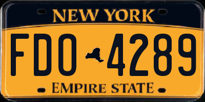 NY license plate FDO4289