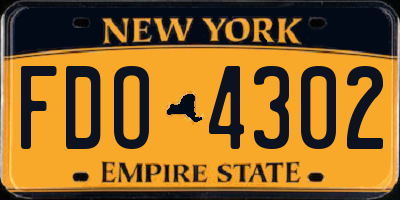 NY license plate FDO4302