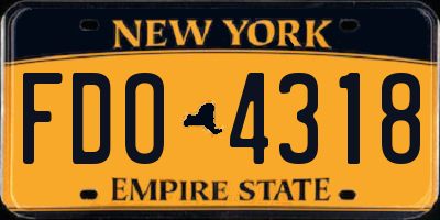 NY license plate FDO4318