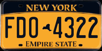 NY license plate FDO4322