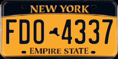 NY license plate FDO4337