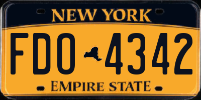 NY license plate FDO4342