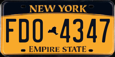 NY license plate FDO4347