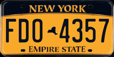 NY license plate FDO4357