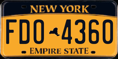 NY license plate FDO4360
