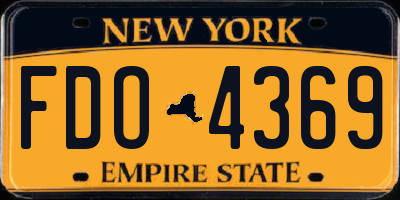 NY license plate FDO4369