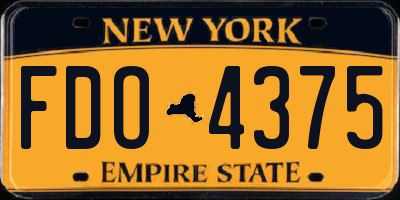 NY license plate FDO4375