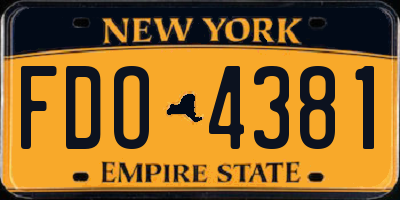 NY license plate FDO4381