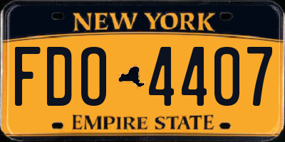 NY license plate FDO4407