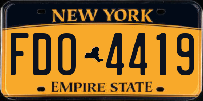 NY license plate FDO4419