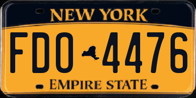 NY license plate FDO4476