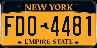 NY license plate FDO4481