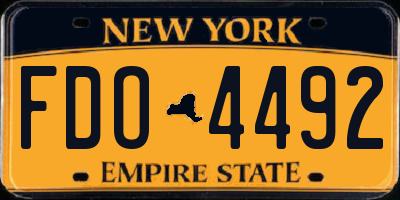 NY license plate FDO4492