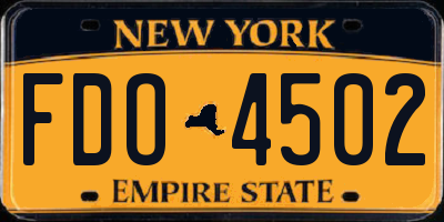 NY license plate FDO4502