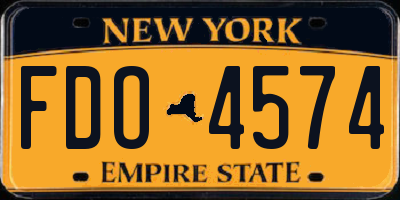 NY license plate FDO4574