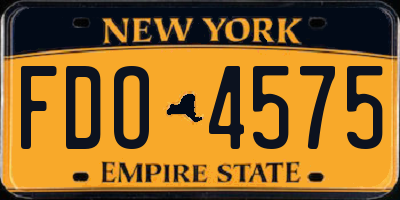 NY license plate FDO4575