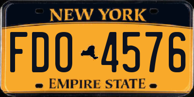 NY license plate FDO4576