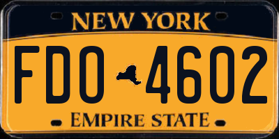 NY license plate FDO4602