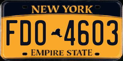 NY license plate FDO4603