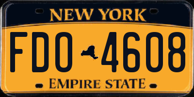NY license plate FDO4608