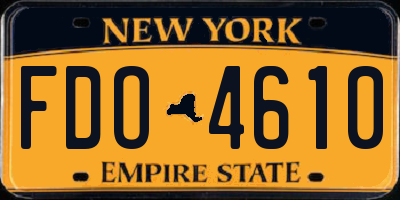 NY license plate FDO4610