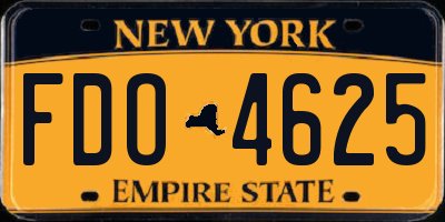 NY license plate FDO4625