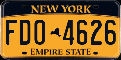 NY license plate FDO4626