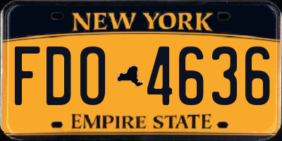 NY license plate FDO4636