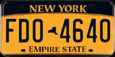 NY license plate FDO4640
