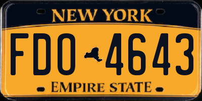 NY license plate FDO4643