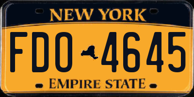 NY license plate FDO4645