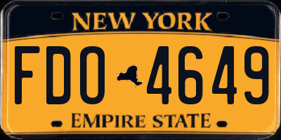 NY license plate FDO4649