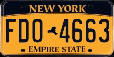 NY license plate FDO4663