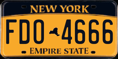 NY license plate FDO4666
